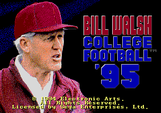 Bill Walsh College Football 95 (USA) Title Screen
